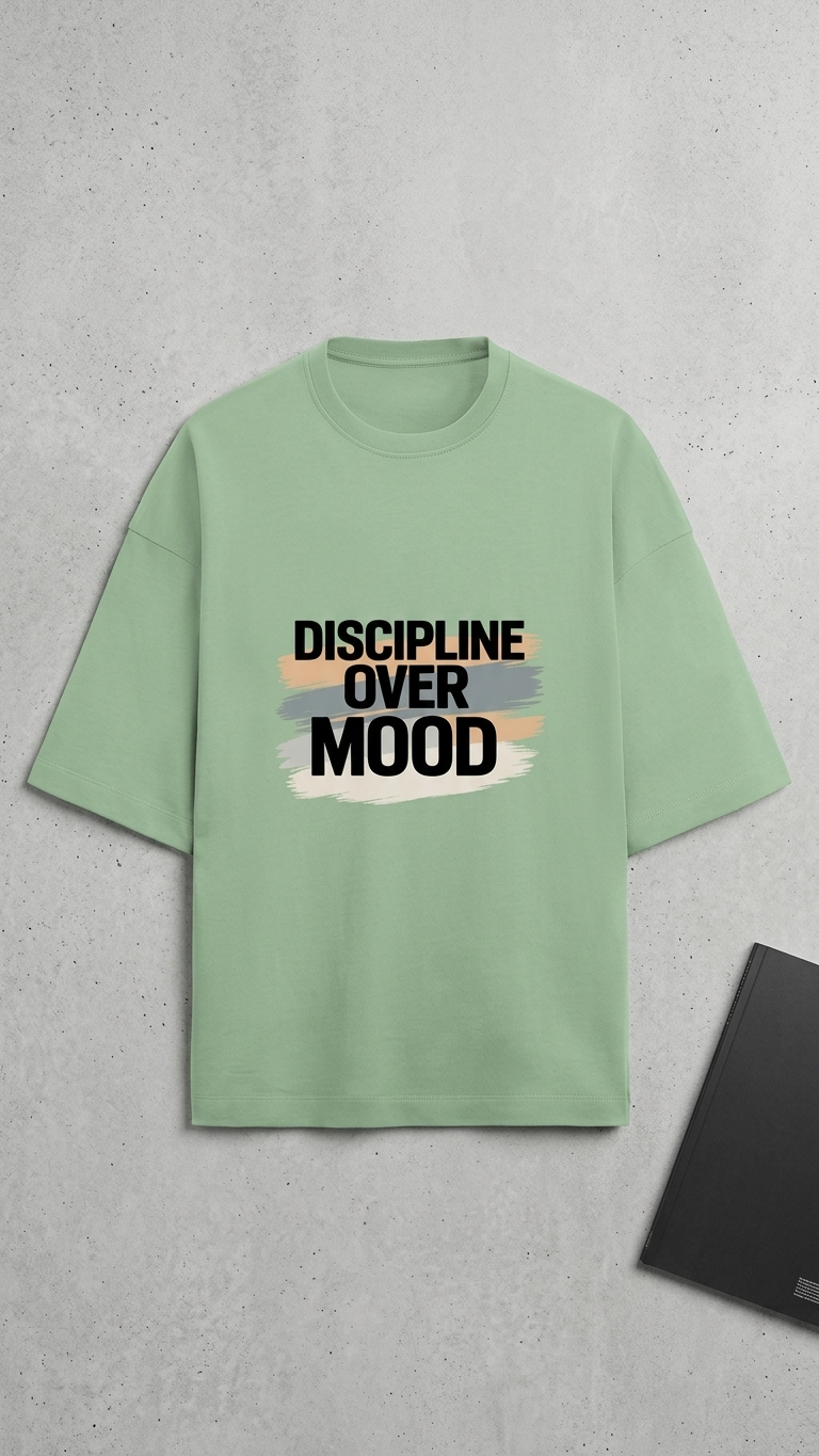 Klyven Discipline Over Mood Oversized Tee