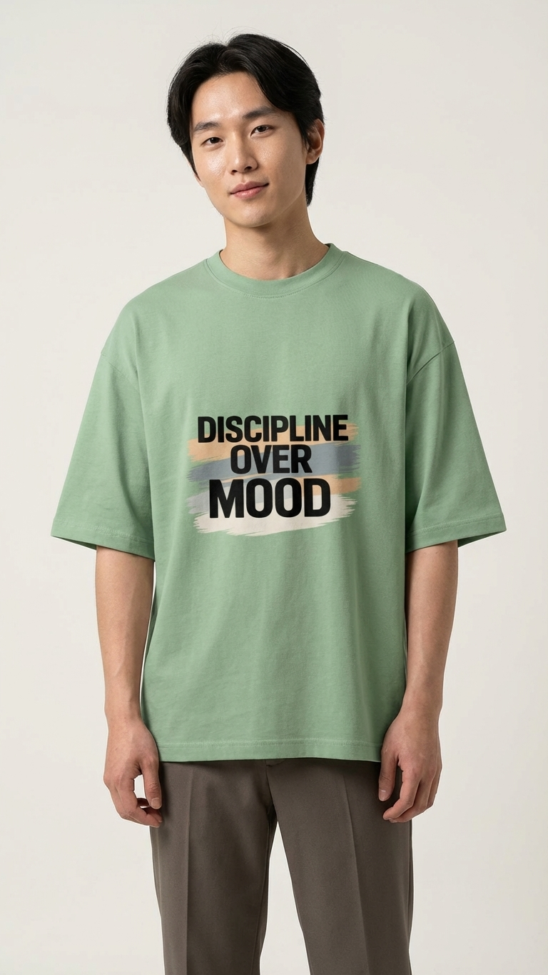 Klyven Discipline Over Mood Oversized Tee