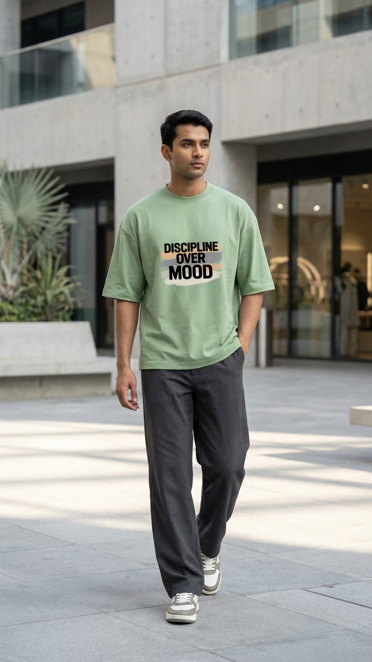 Klyven Discipline Over Mood Oversized Tee