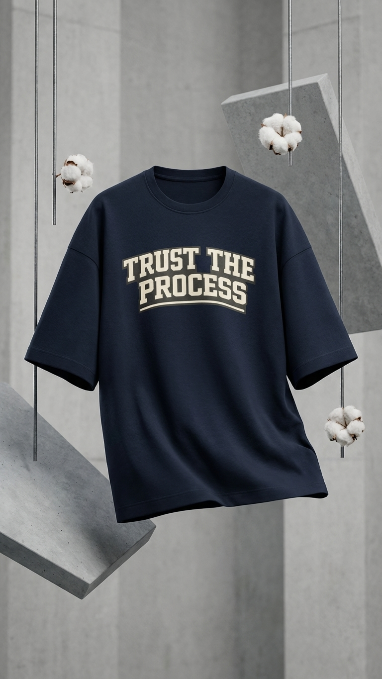 Klyven Trust The Process Premium Oversized Tee