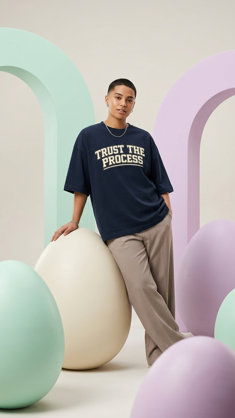 Klyven Trust The Process Premium Oversized Tee