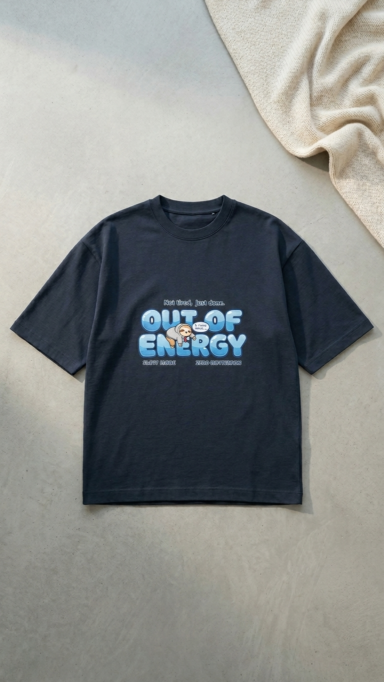 Klyven Out Of Energy Oversized Tee