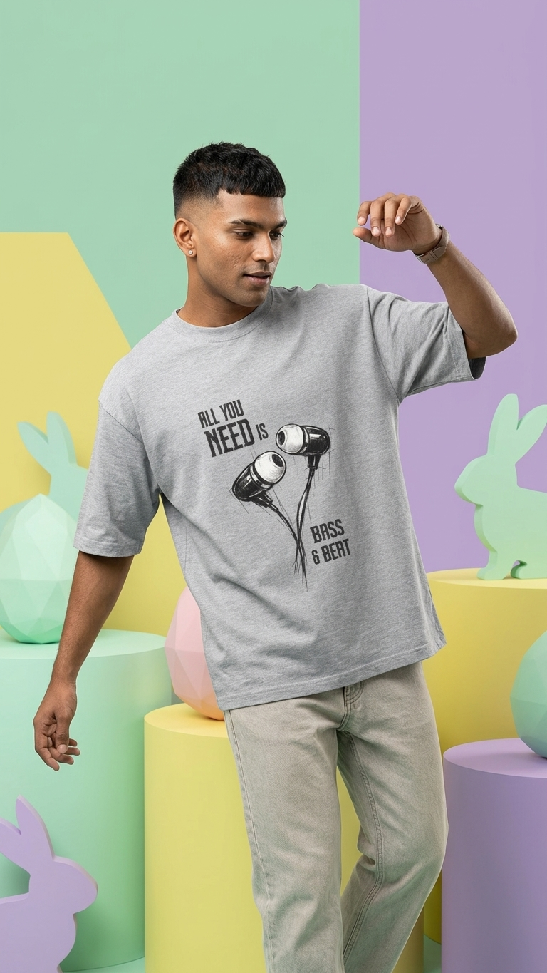Klyven “Bass & Beat” Oversized Tee