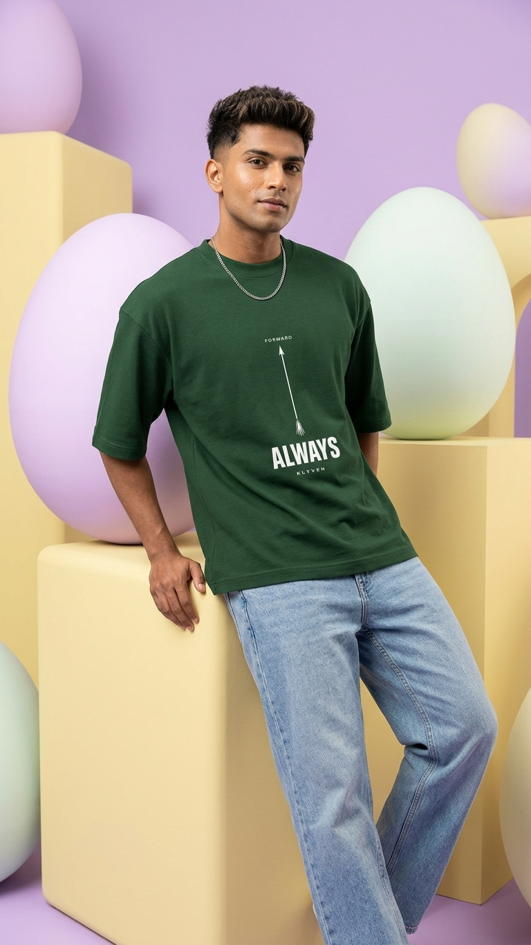 KLYVEN “Always Forward” Oversized T-Shirt ⬆️