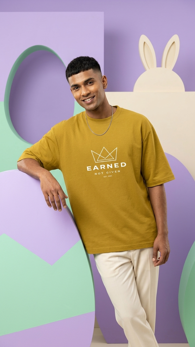 KLYVEN “Earned Not Given” Oversized T-Shirt 👑