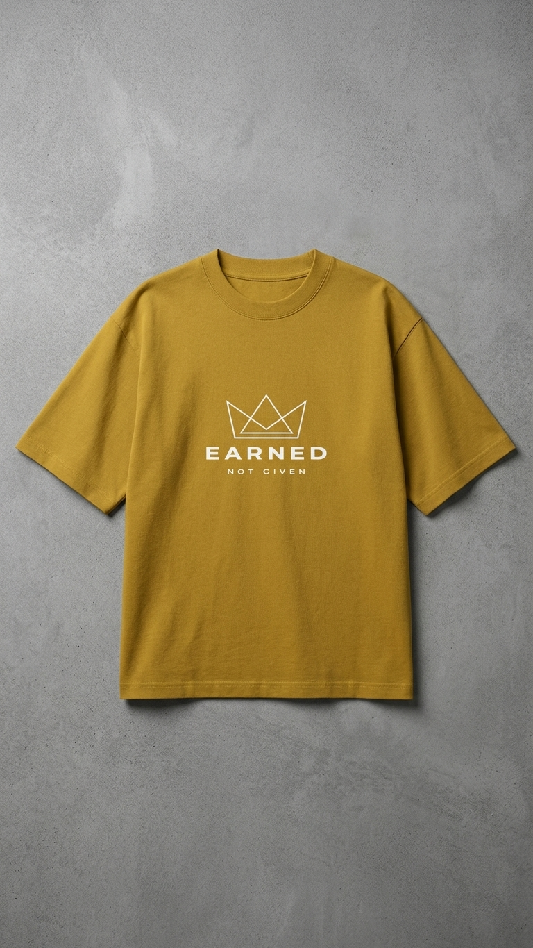 KLYVEN “Earned Not Given” Oversized T-Shirt 👑