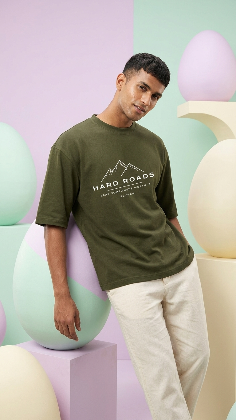 KLYVEN “Hard Roads” Oversized T-Shirt 🏔️