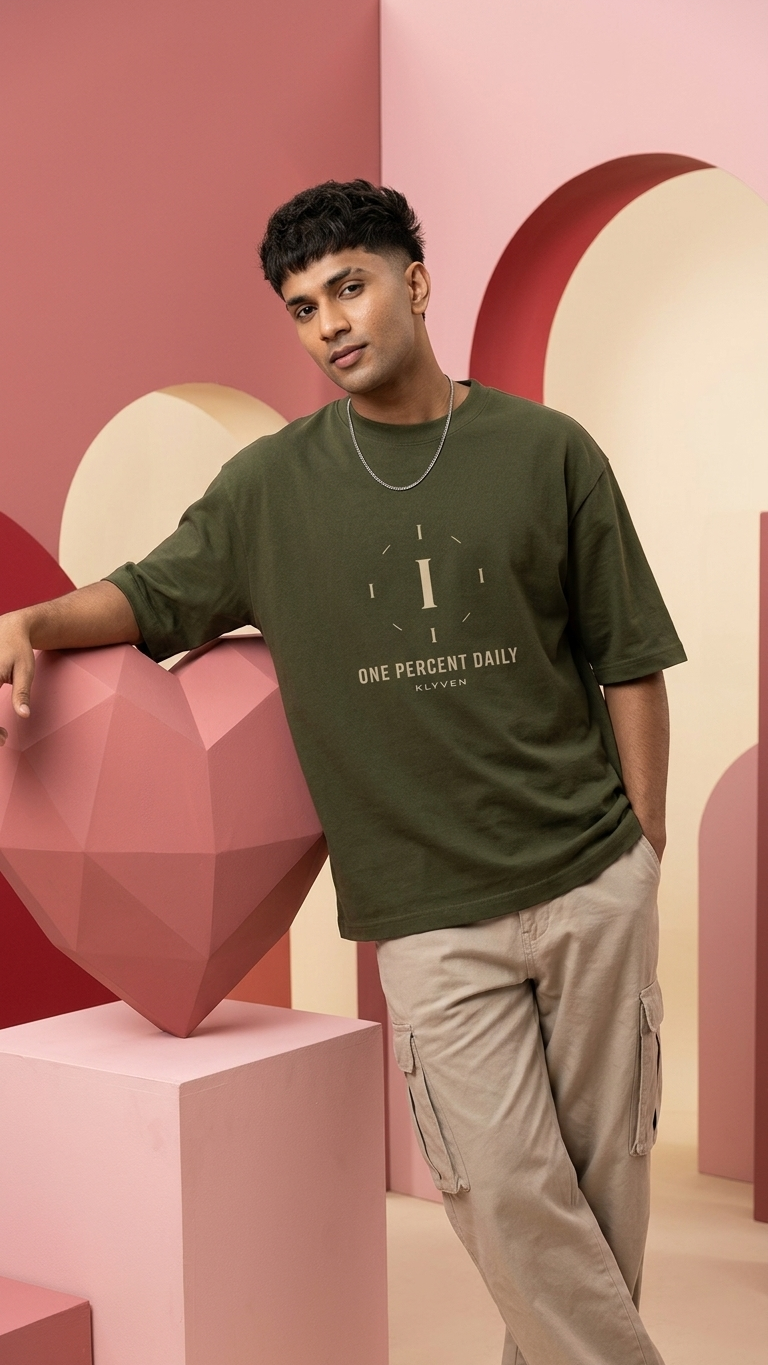KLYVEN “1% Daily” Oversized T-Shirt ⚡