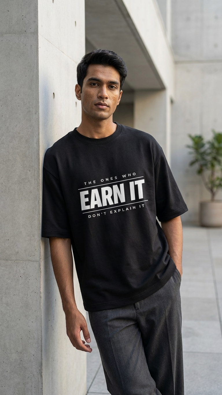 KLYVEN “Earn It” Oversized T-Shirt 💯